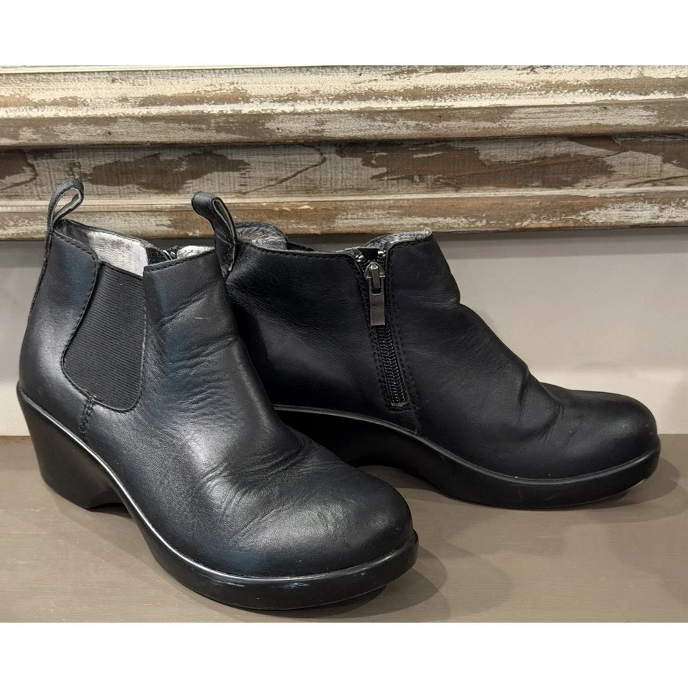Alegria Eve-601 Women's Black Leather Ever Napa Ankle Boots Size EU 36 US 6-6.5